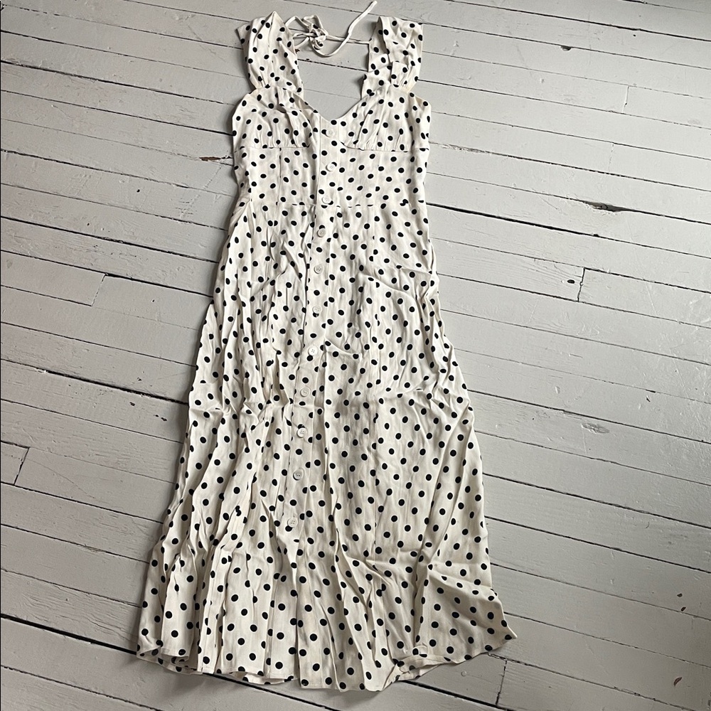 Reformation Black and White Polka Dot Backless Sun Dress - Picture 5 of 17